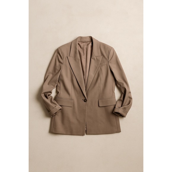 & Other Stories Single-Breasted Tailored Blazer Beige size 10 - Picture 1 of 9